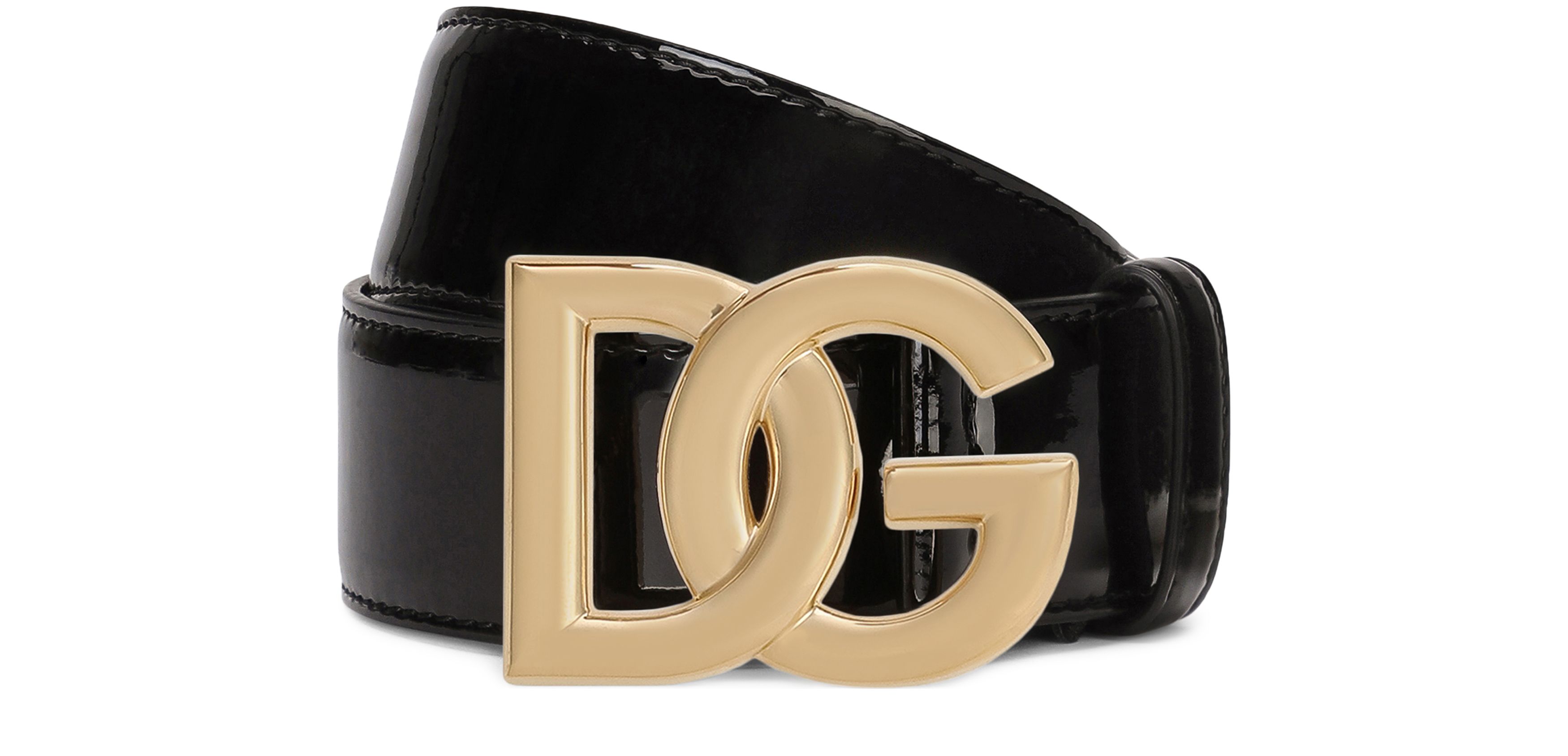 Dolce & Gabbana Patent leather belt with DG logo