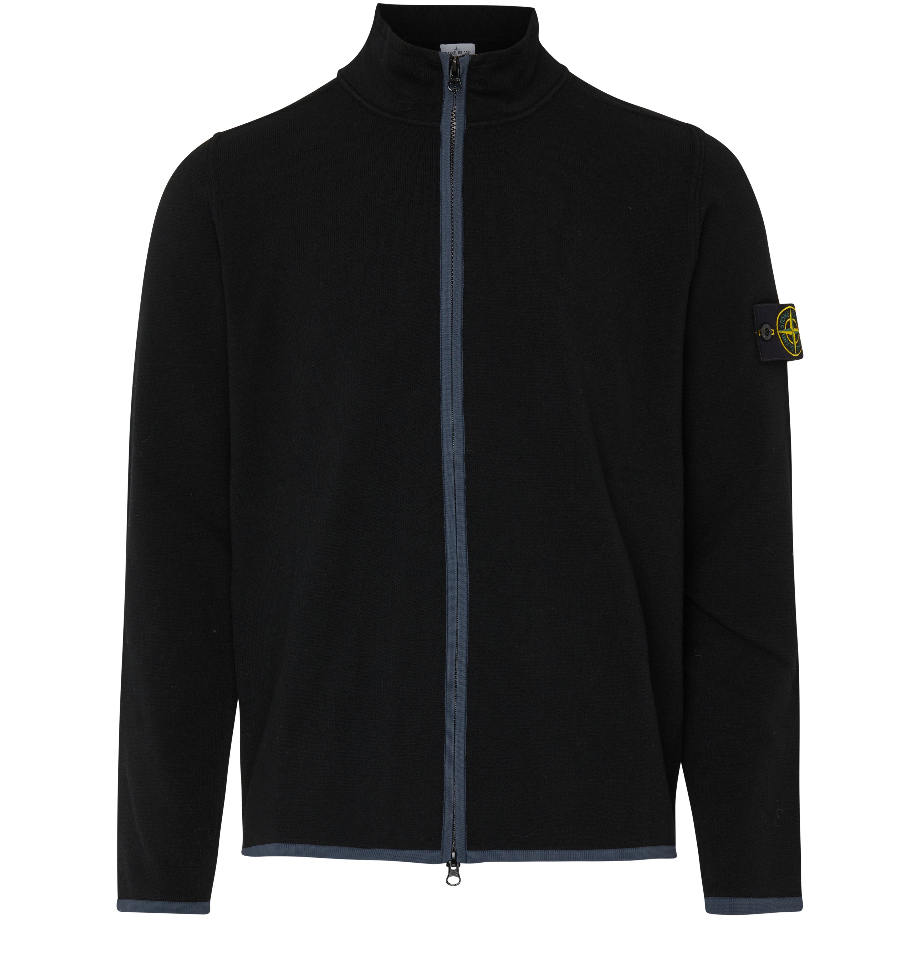 Stone Island Zip-up jacket with logo patch