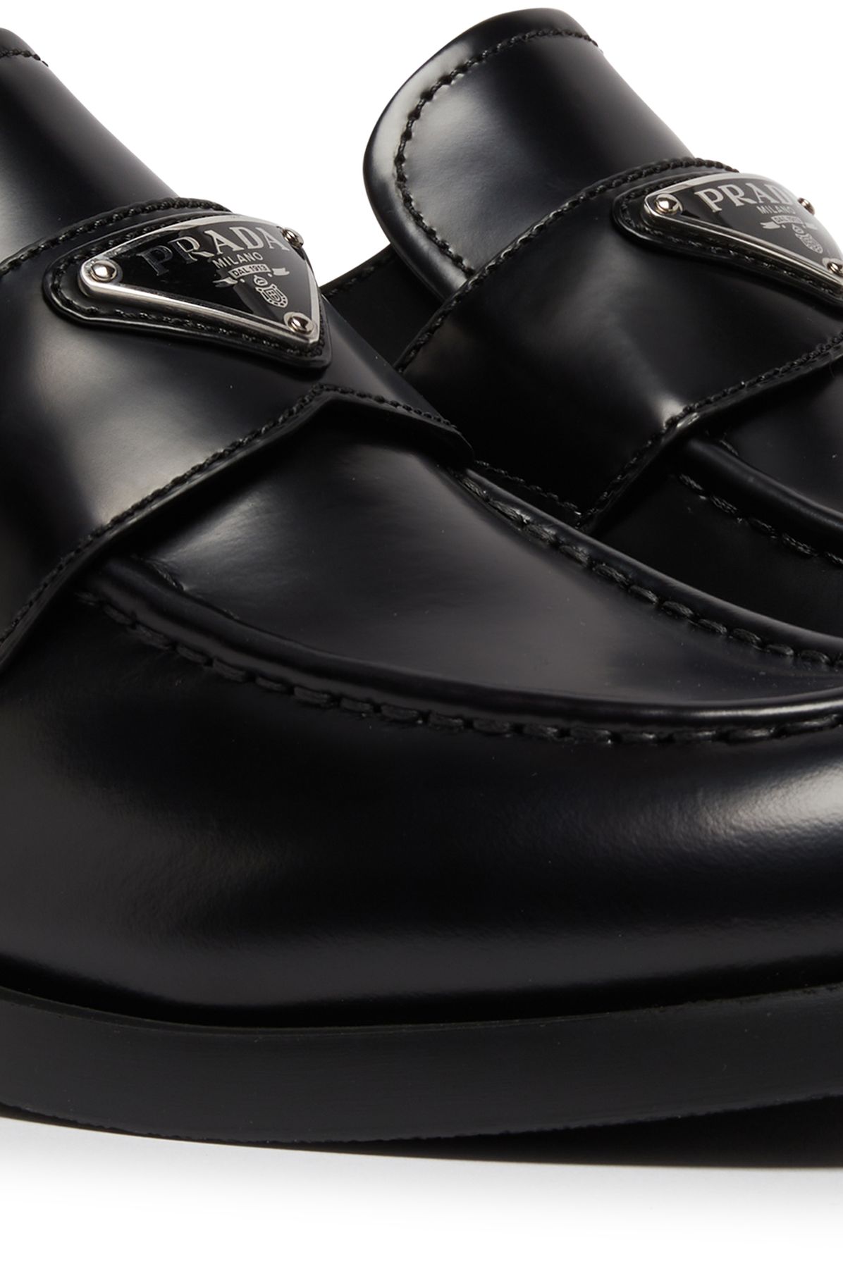 Prada Brushed leather loafers