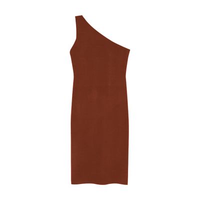 Yves Salomon Asymmetric Stretch-Knit Midi Dress