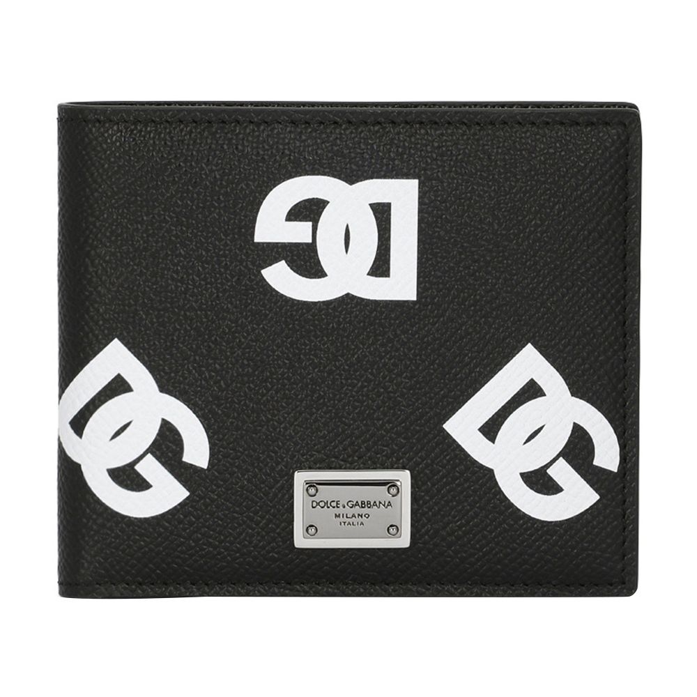 Dolce & Gabbana Calfskin bifold wallet with all-over DG print