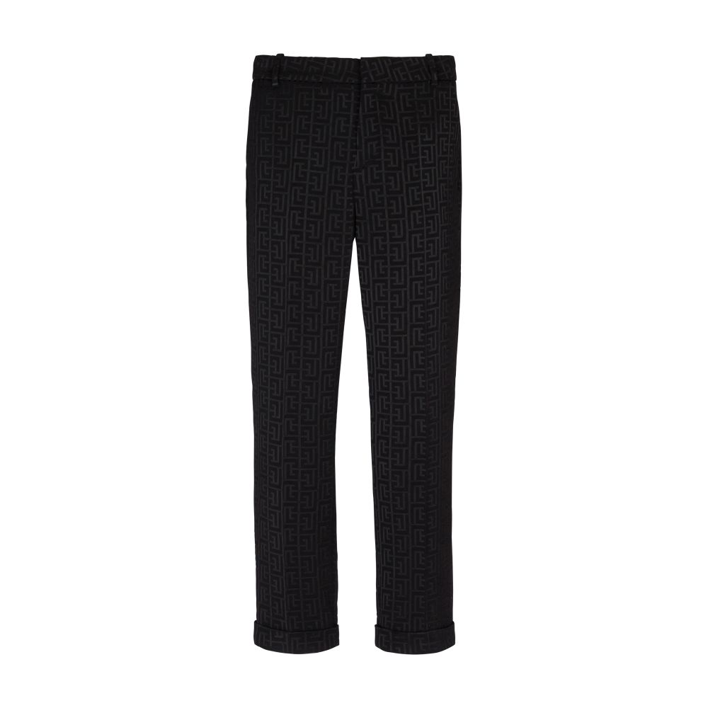 Balmain Monogrammed jacquard suit trousers