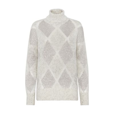 Brunello Cucinelli Dazzling Argyle turtleneck sweater