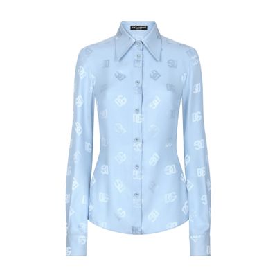 Dolce & Gabbana Silk jacquard shirt DG logo