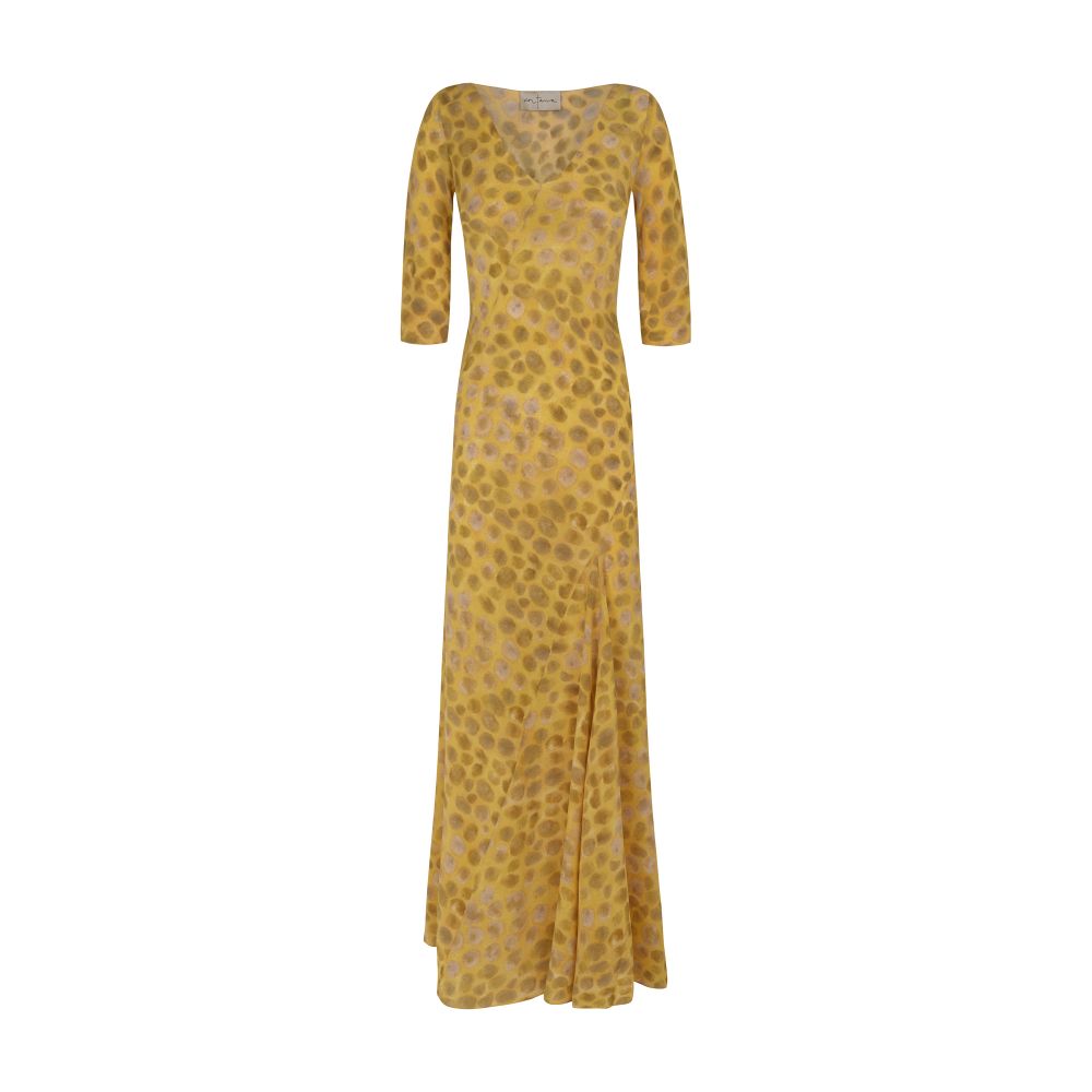 Cortana Khata long dress in printed silk