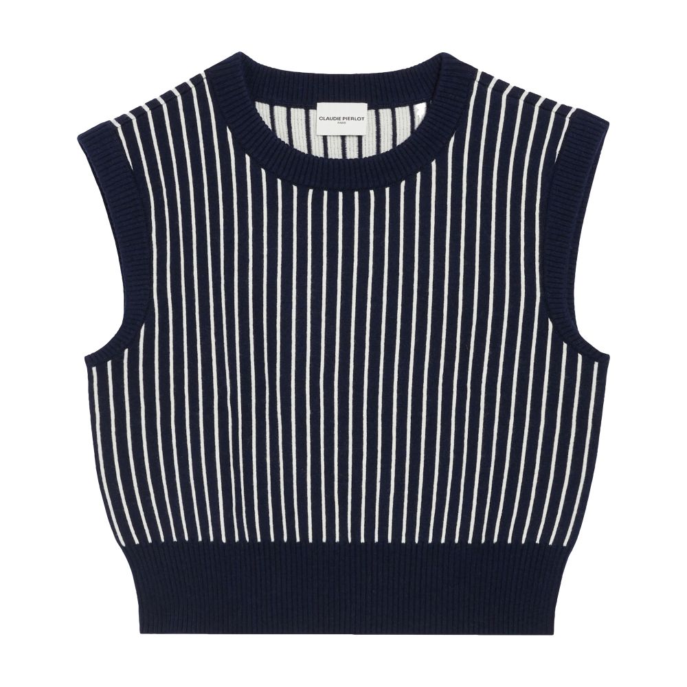  Sleeveless stripy knit jumper