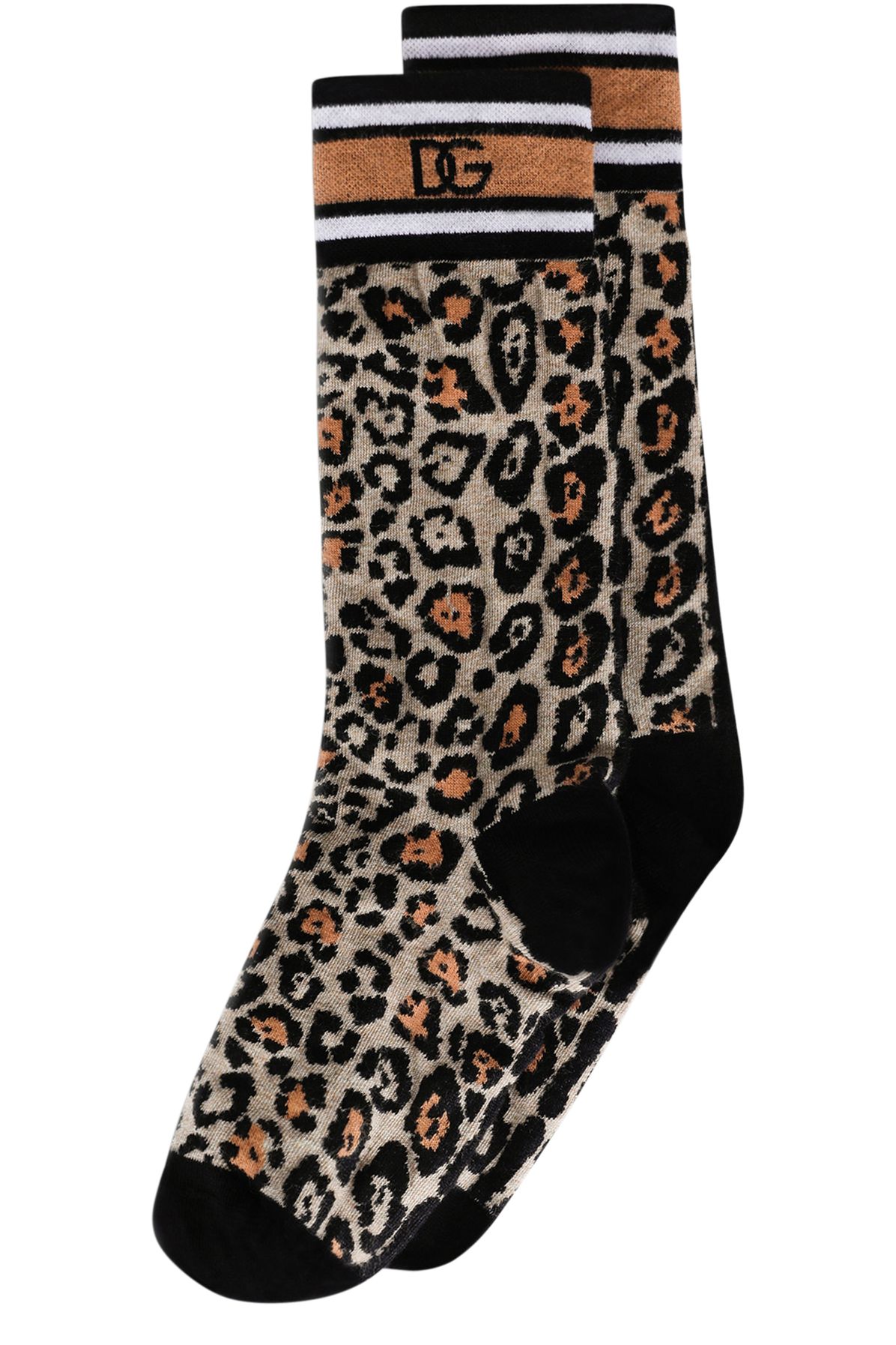 Dolce & Gabbana Leopard-print cotton jacquard socks