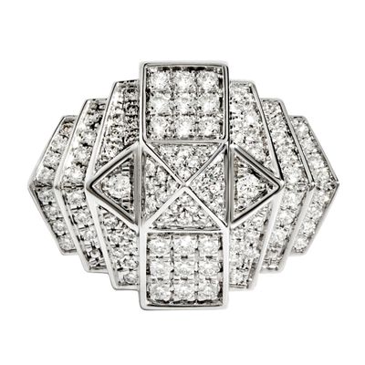  Mini Rockaway pyramid diamond & silver ring