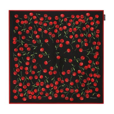 Dolce & Gabbana Cherry-print twill scarf (90x90)