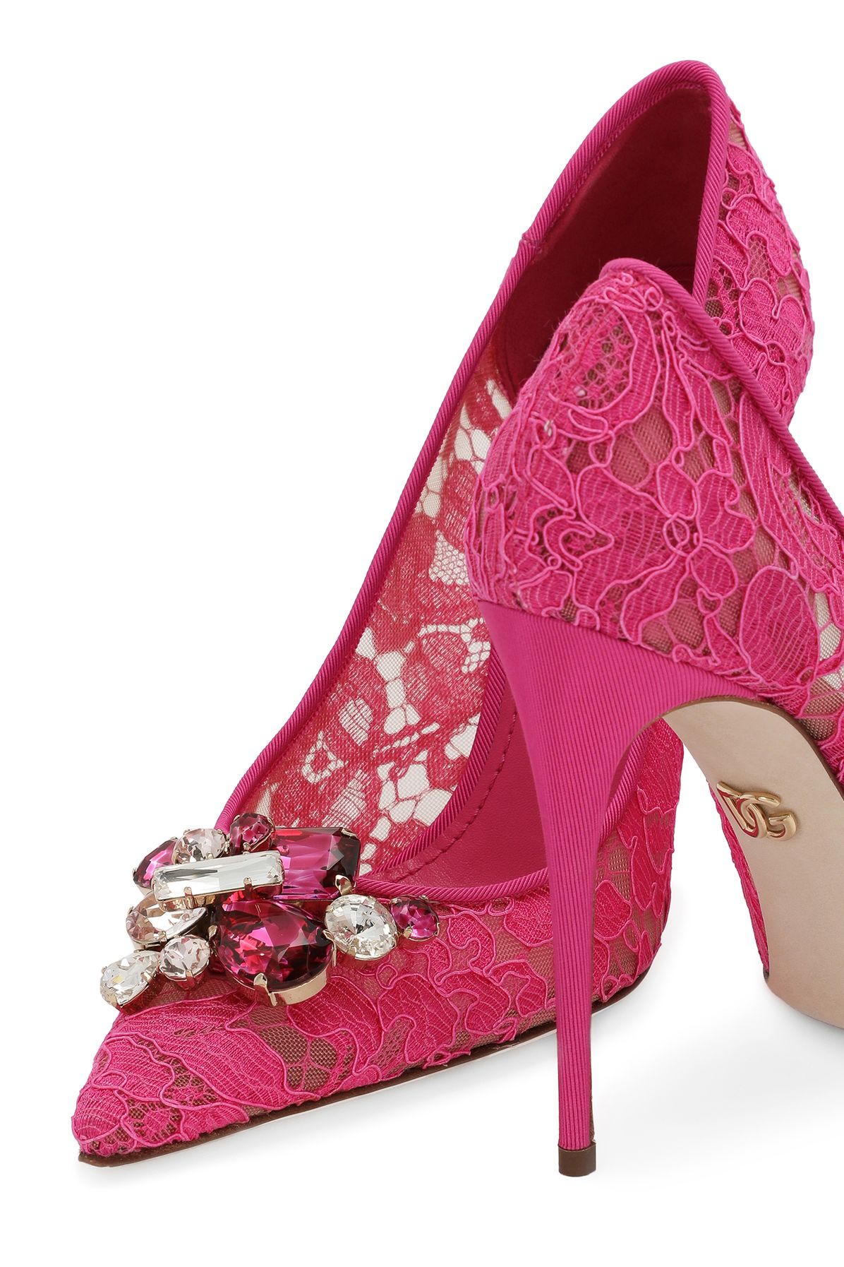 Dolce & Gabbana Rainbow lace in lurex lace pumps