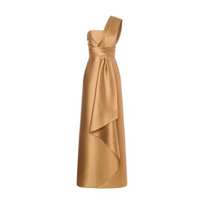 Alberta Ferretti Long one-shoulder dress in mikado