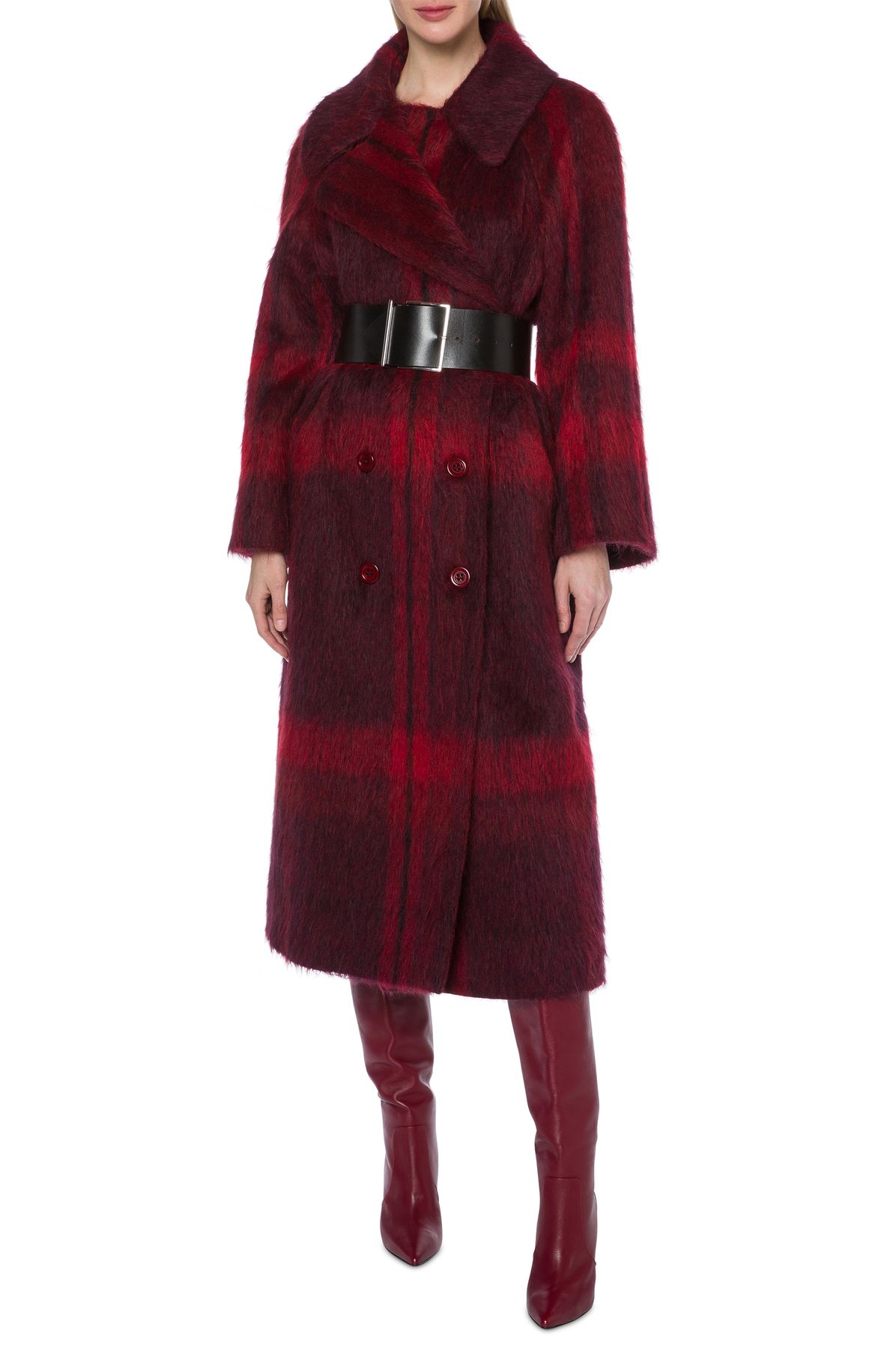 Alberta Ferretti Tartan mohair wool cloth coat