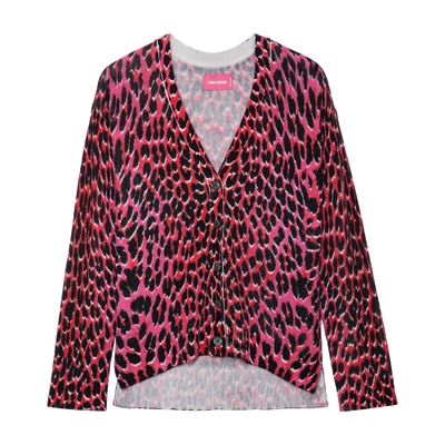 Zadig & Voltaire Mirka Leopard Cashmere Cardigan