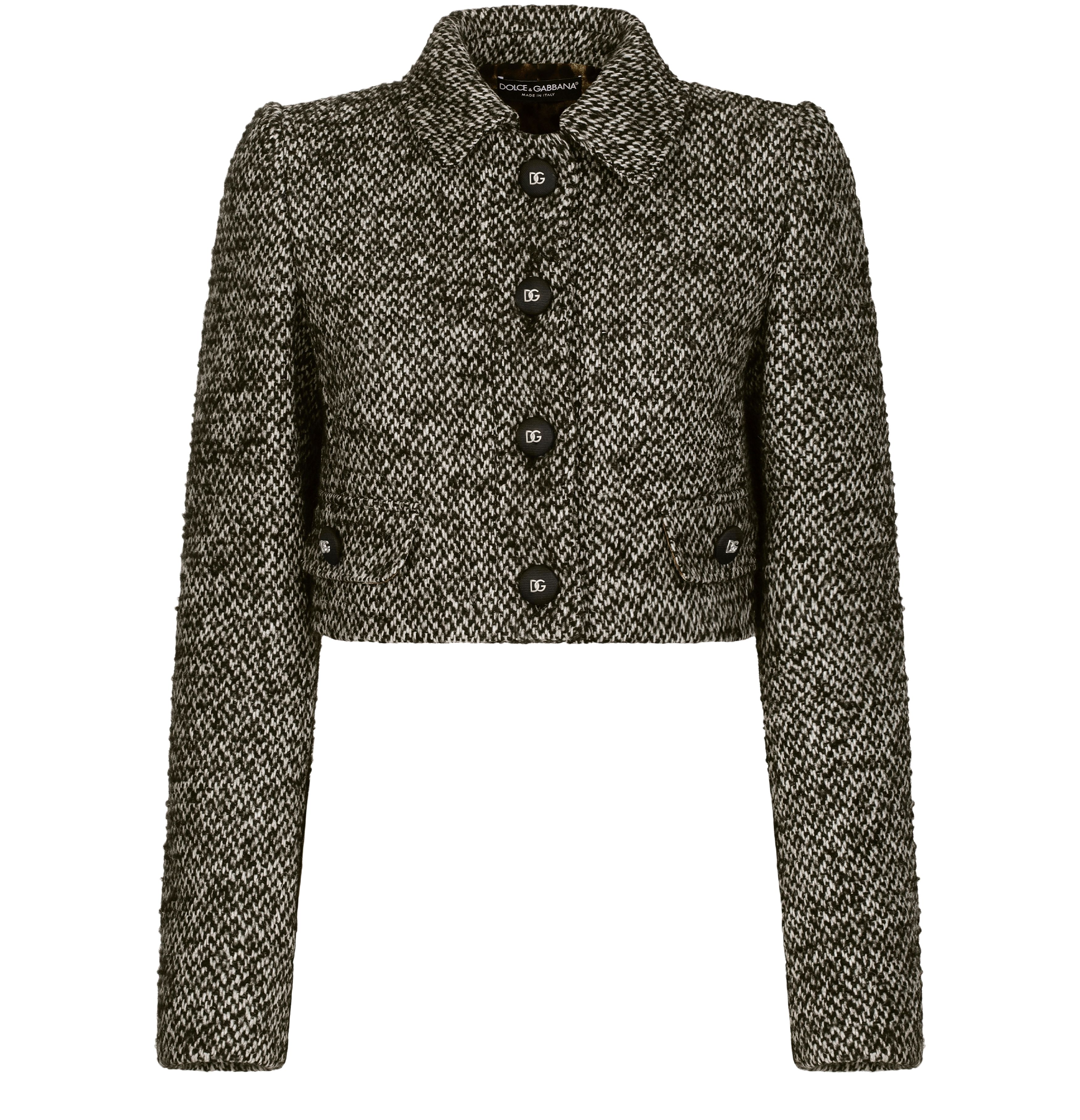 Dolce & Gabbana Cropped speckled tweed jacket