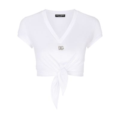 Dolce & Gabbana Jersey T-Shirt with Knot and DG Logo