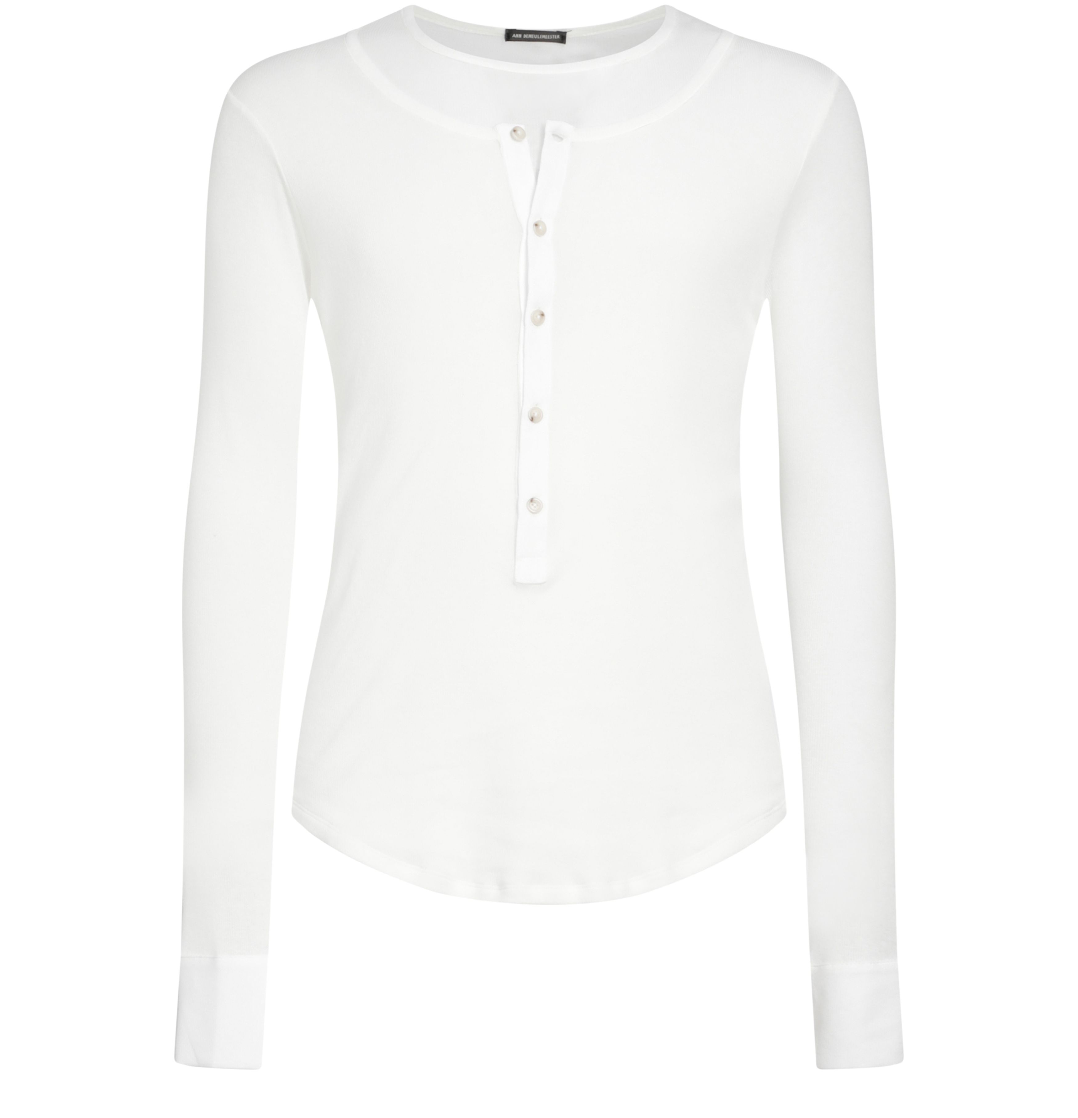 Ann Demeulemeester Leo double layer serafino top light cotton rib