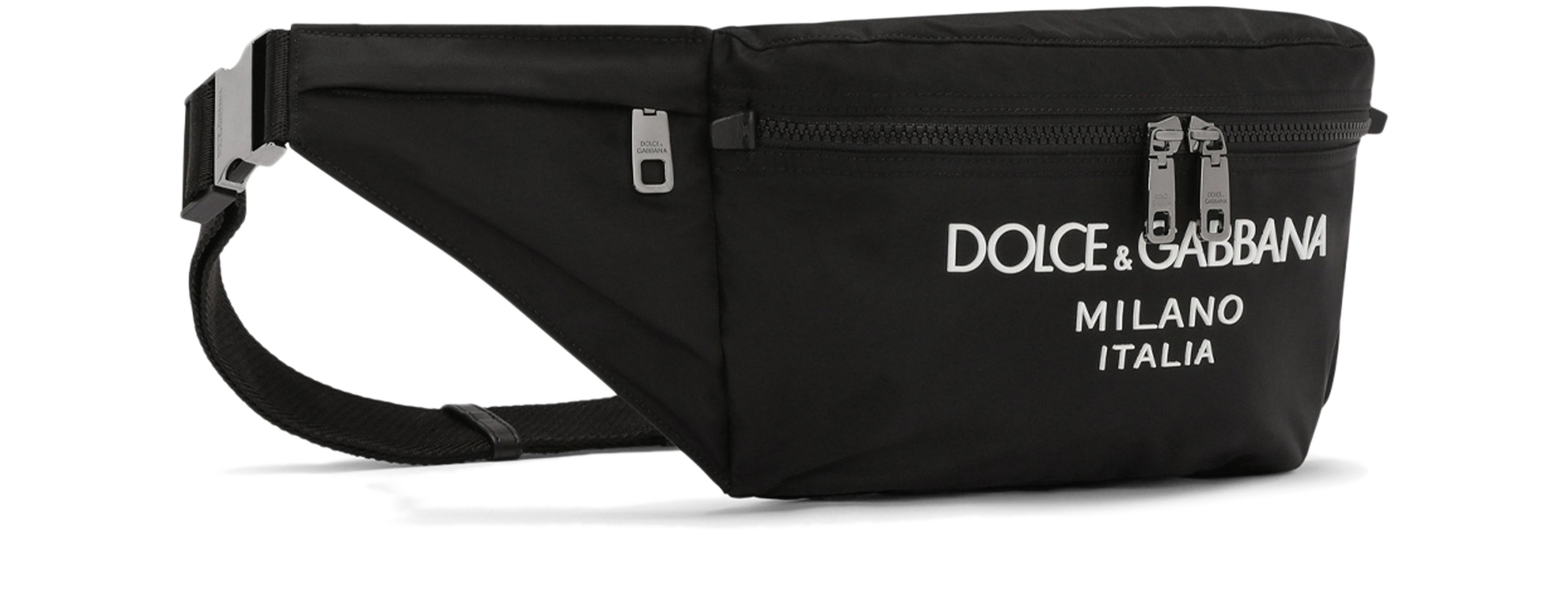 Dolce & Gabbana Nylon belt bag with rubberized logo