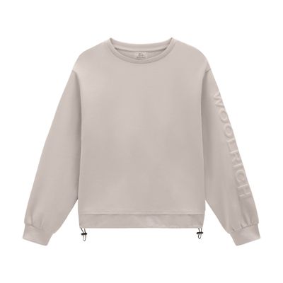 Woolrich Crewneck in Mixed Cotton with Nylon Details