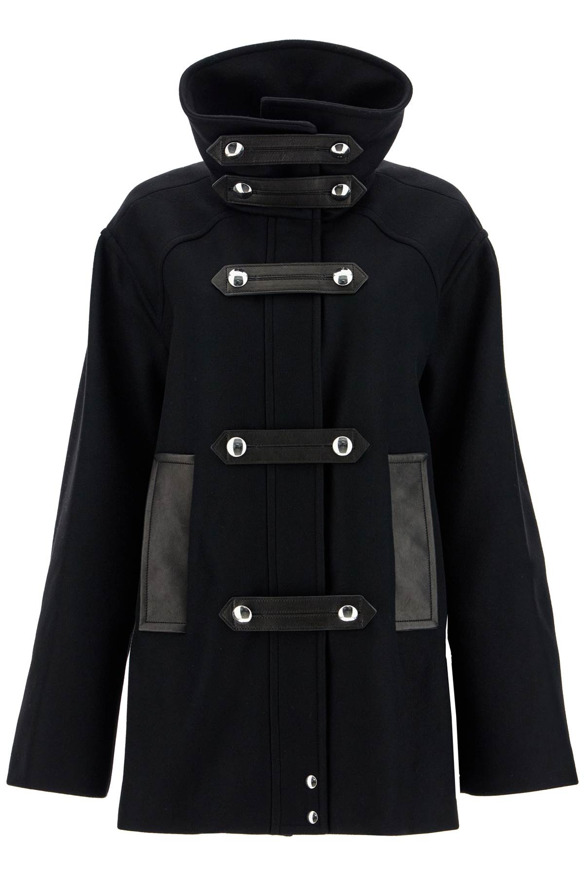 Khaite KHAITE wool and leather melbo coat