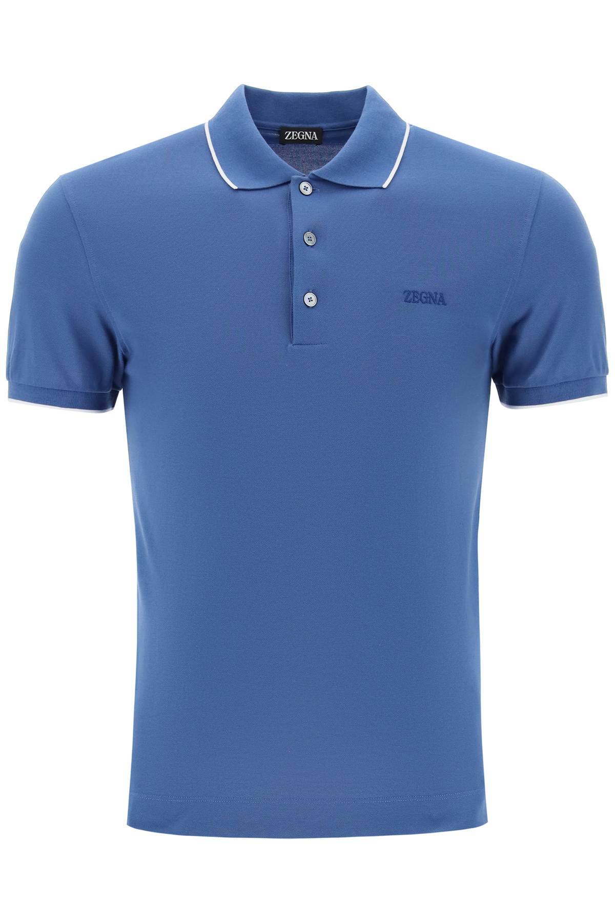 zegna ZEGNA slim fit polo shirt in stretch cotton