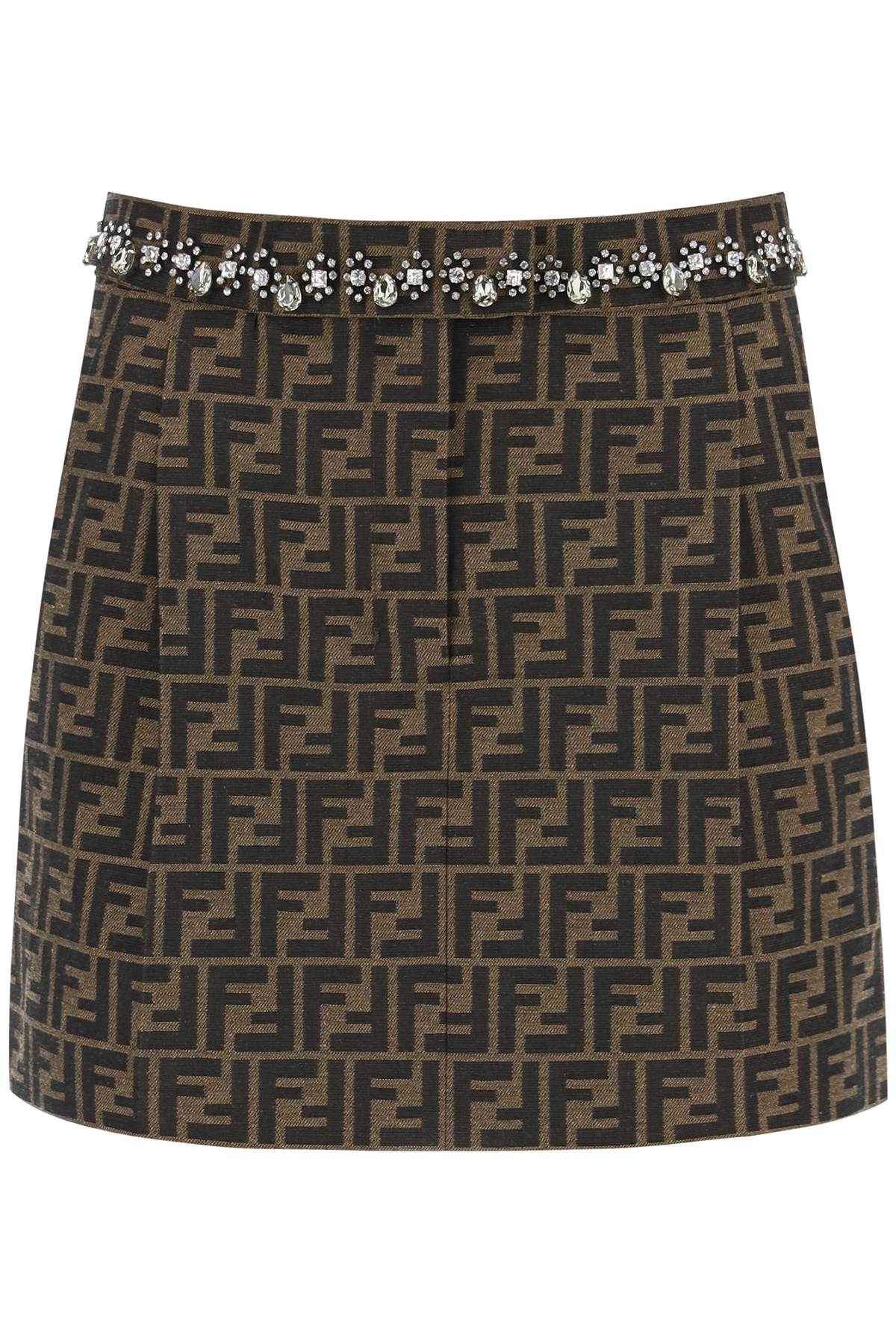 FENDI FENDI ff canvas mini skirt