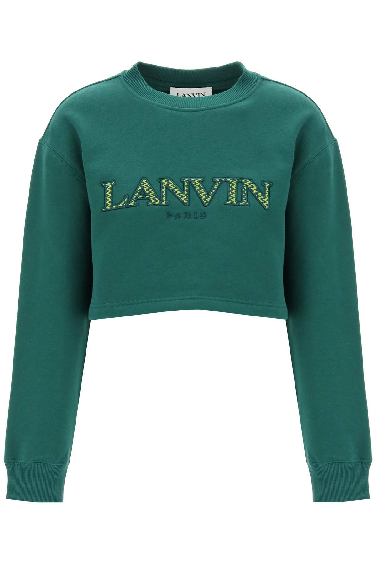 Lanvin LANVIN cropped sweatshirt with embroidered logo patch