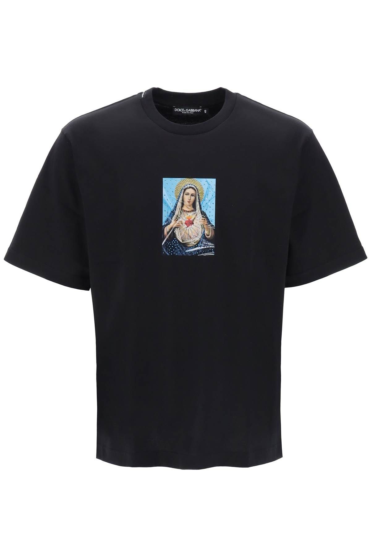 Dolce & Gabbana DOLCE & GABBANA printed t-shirt with rhinestones