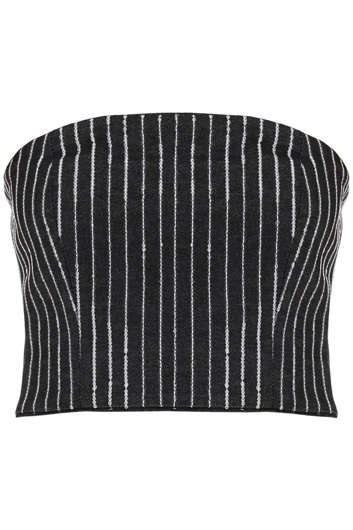 Rotate ROTATE cropped top with sequined stripes
