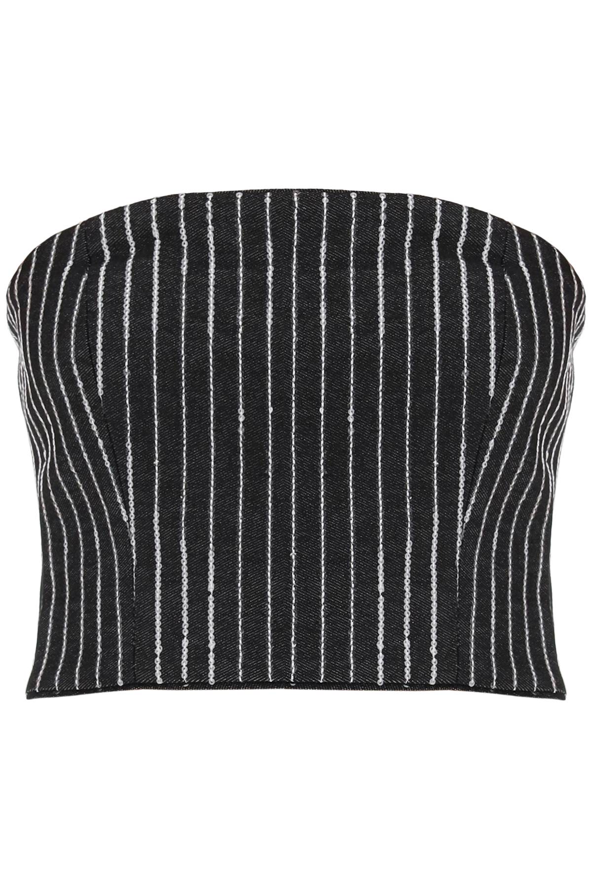 Rotate ROTATE cropped top with sequined stripes