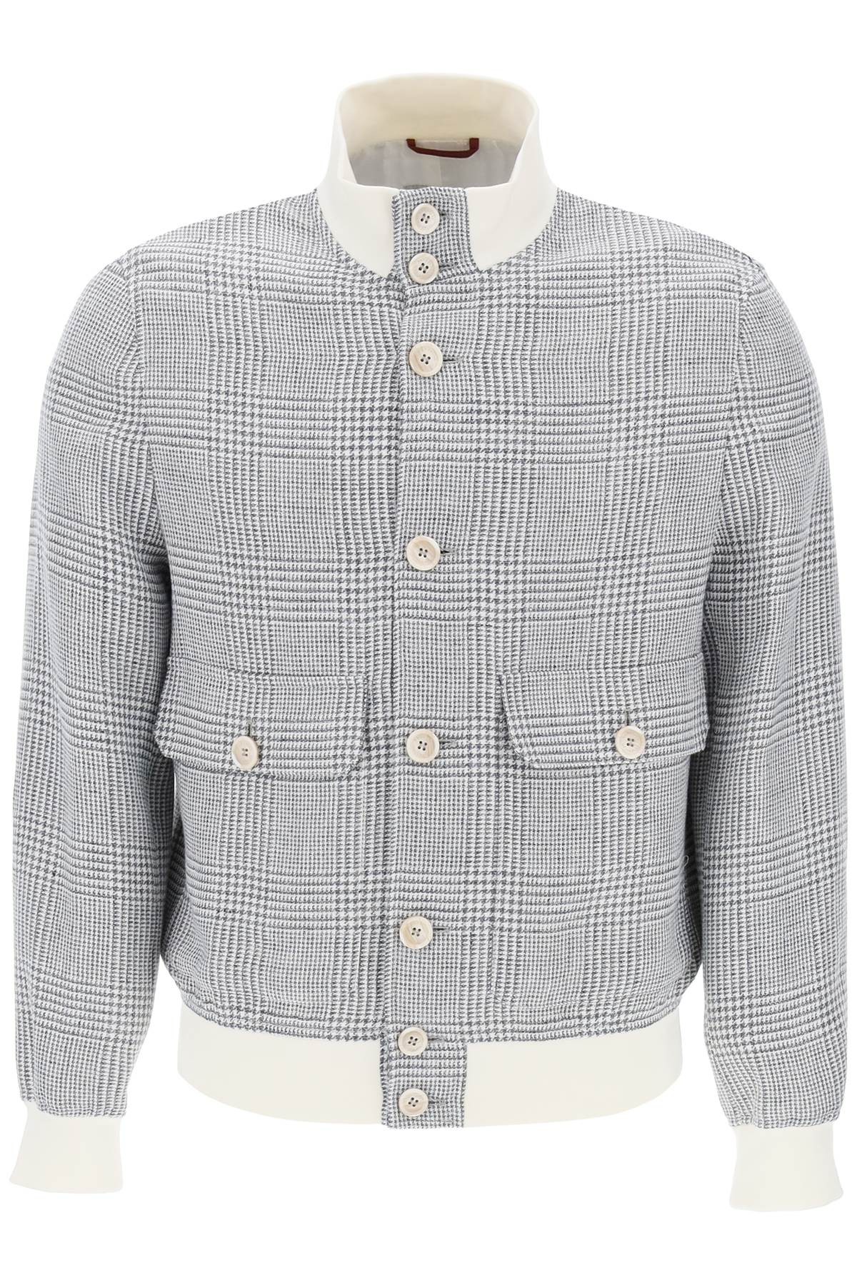 Brunello Cucinelli BRUNELLO CUCINELLI prince of wales check bomber jacket