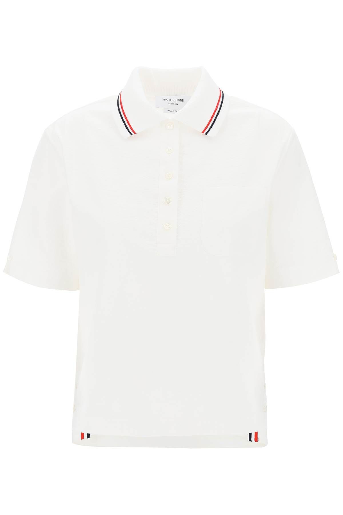 Thom Browne THOM BROWNE seersucker polo shirt