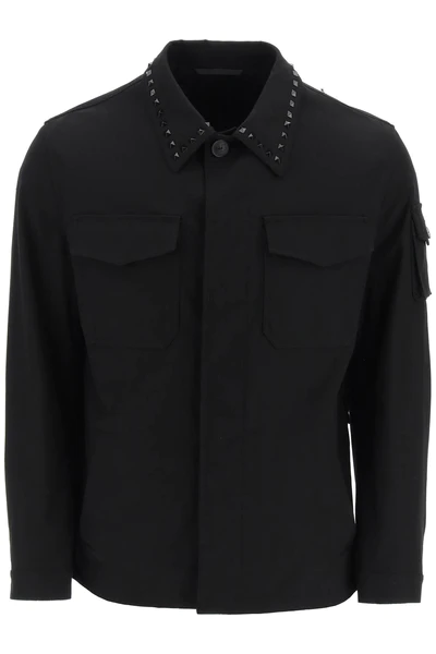 Valentino VALENTINO black untitled studs workwear jacket