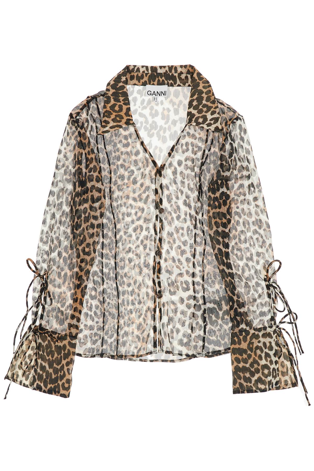 Ganni GANNI leopard print chiffon blouse