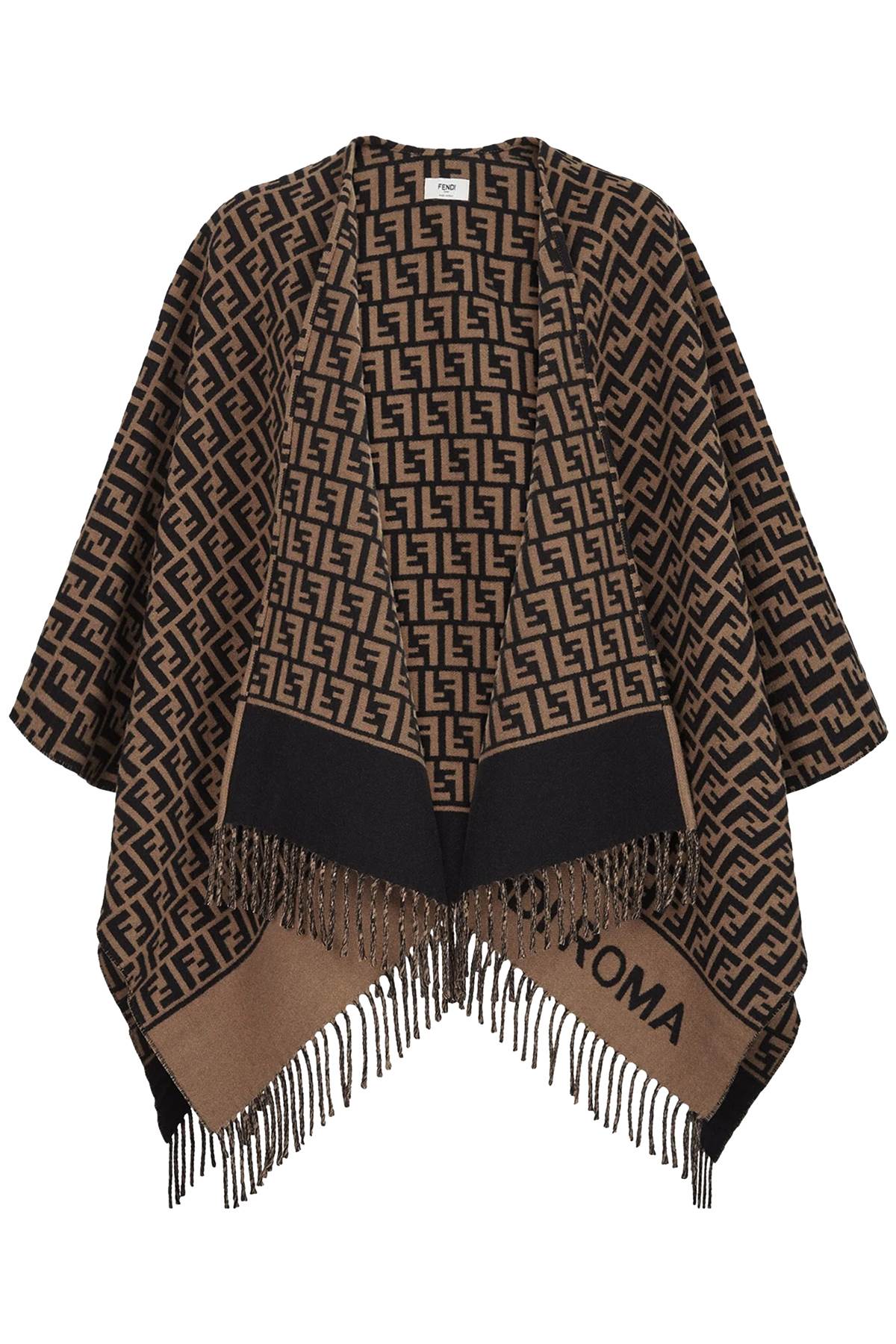 FENDI FENDI ff wool and cashmere poncho