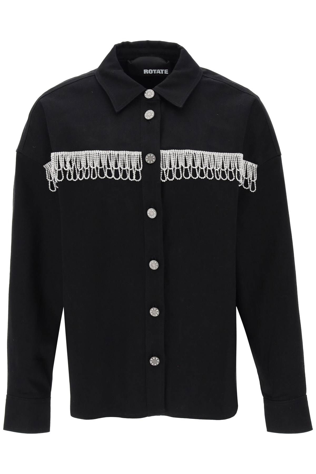 Rotate ROTATE overshirt with crystal fringes