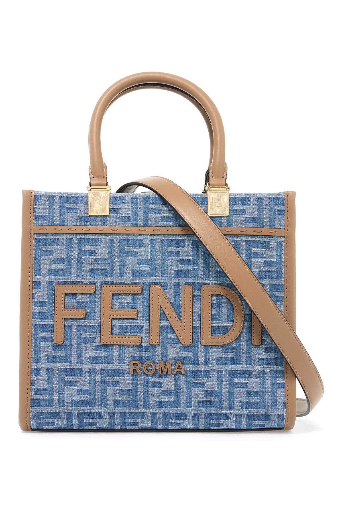 FENDI FENDI small sunshine ff denim effect fabric bag