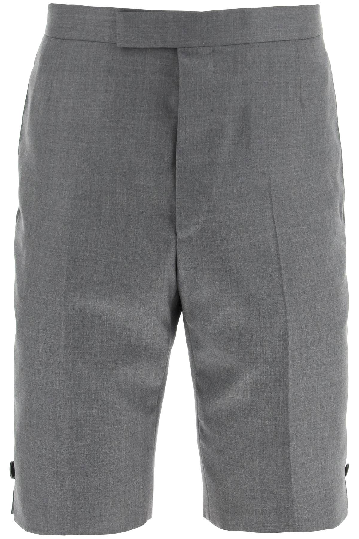 Thom Browne THOM BROWNE super 120's wool shorts with back strap