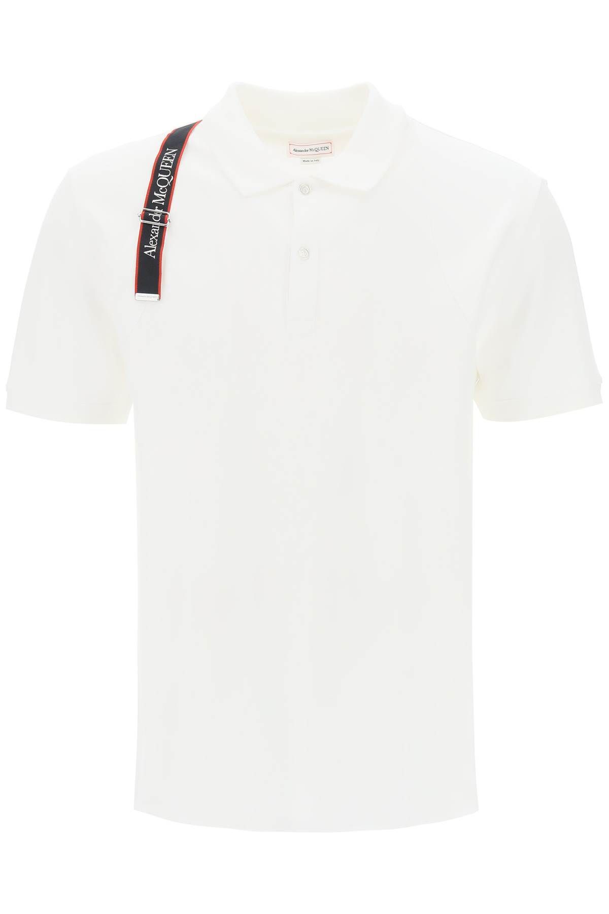 Alexander McQueen ALEXANDER MCQUEEN harness polo shirt with selvedge logo