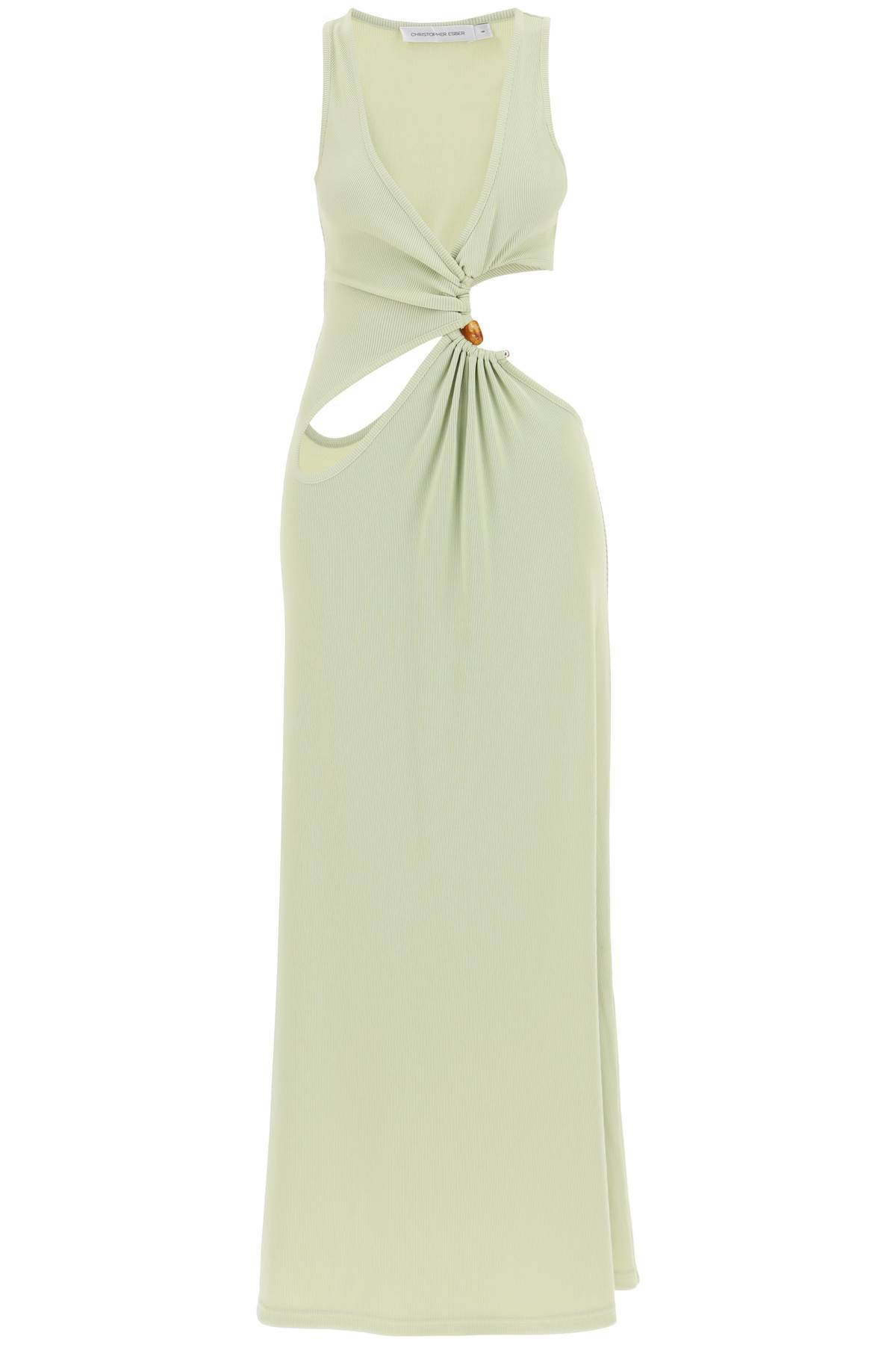 Christopher Esber CHRISTOPHER ESBER long dress with cut outs and natural stones