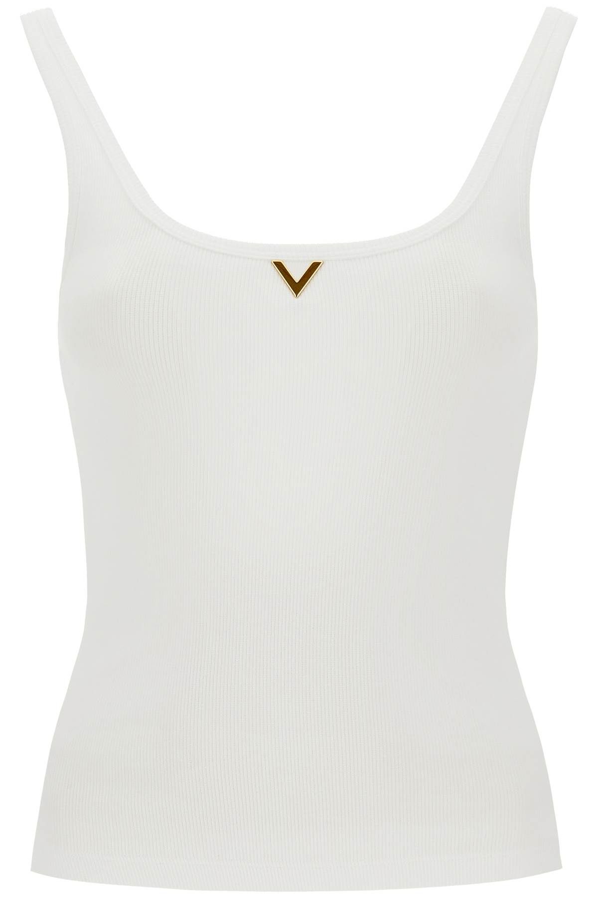 VALENTINO GARAVANI VALENTINO GARAVANI ribbed tank top with v neckline