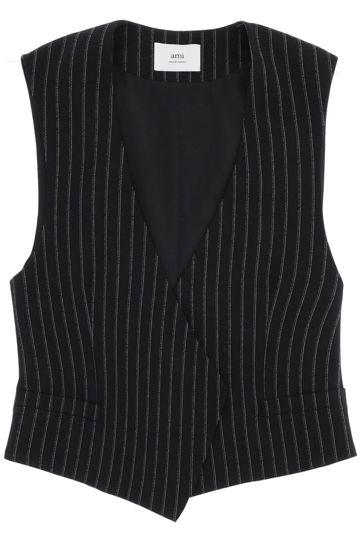  AMI ALEXANDRE MATIUSSI virgin wool pinstripe waistcoat