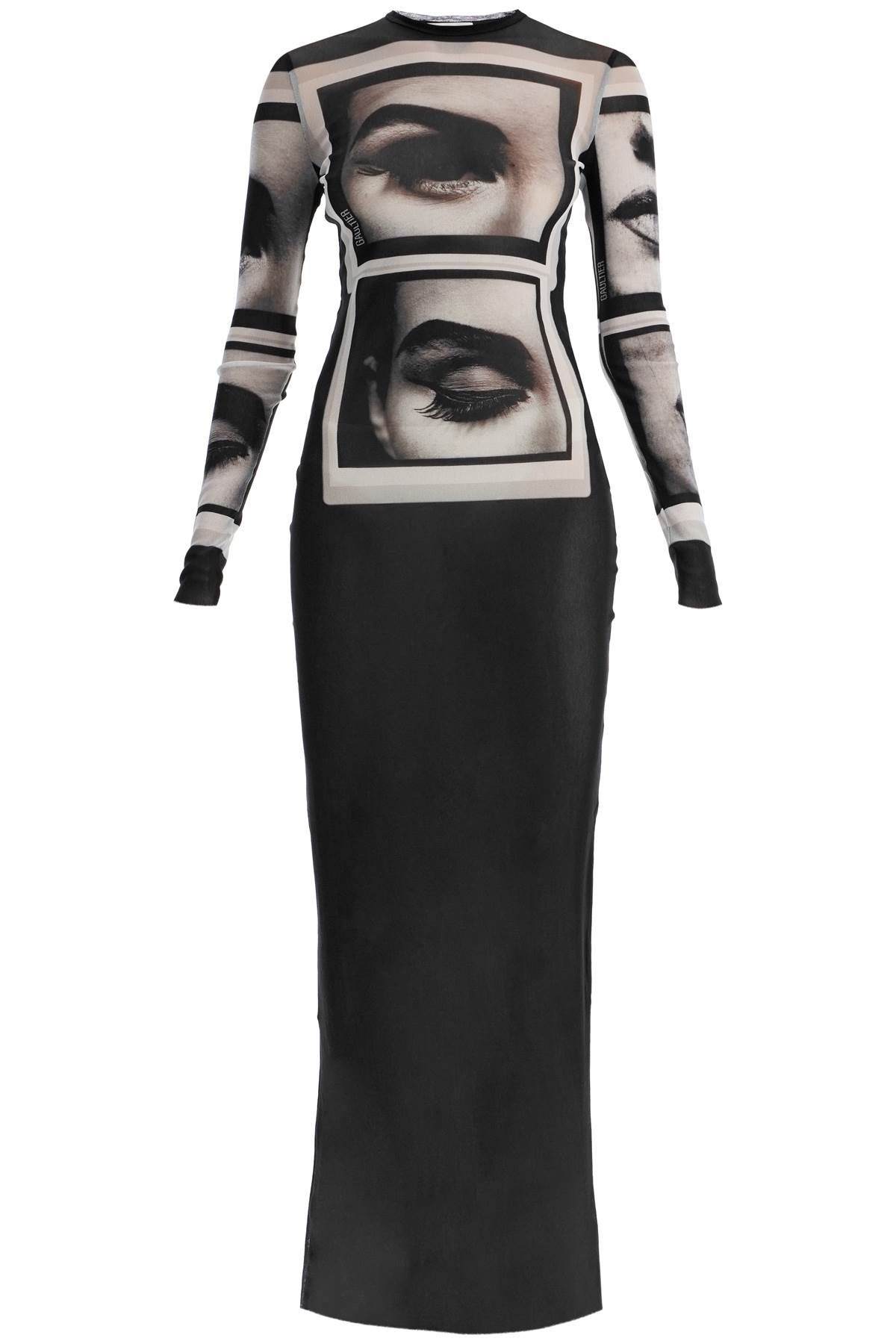 Jean Paul Gaultier JEAN PAUL GAULTIER "maxi mesh dress with eyes and lips print"