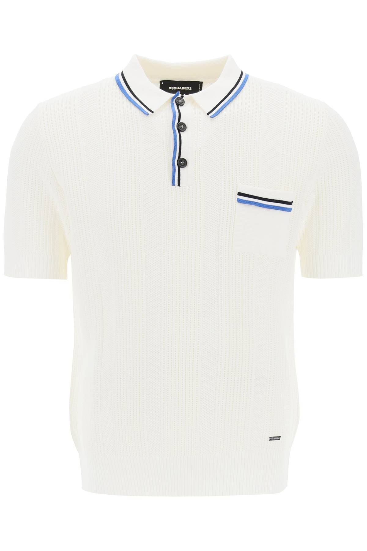 Dsquared2 DSQUARED2 perforated knit polo shirt