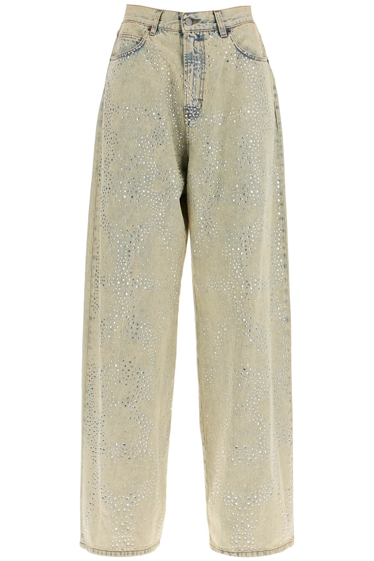 GIUSEPPE DI MORABITO GIUSEPPE DI MORABITO wide leg jeans with rhinestones