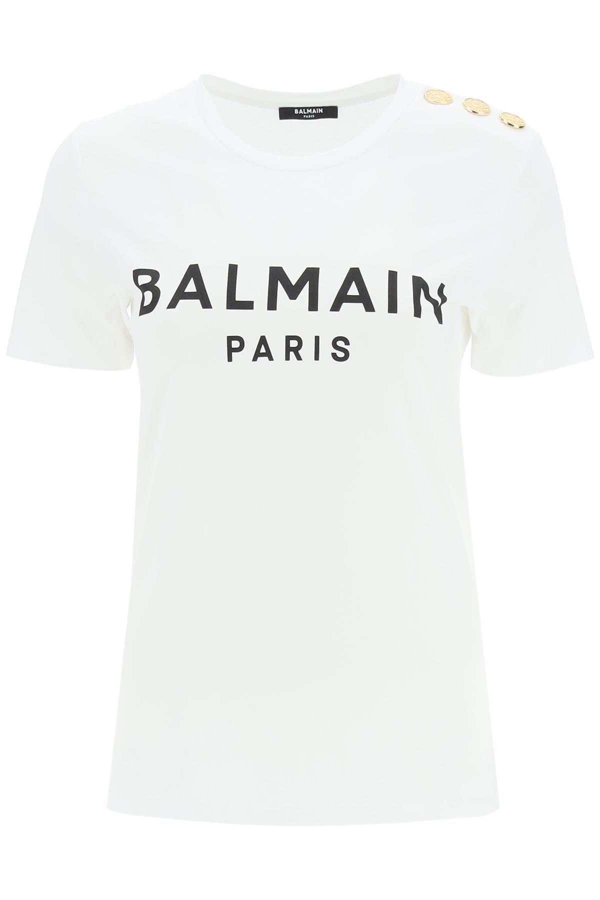 Balmain BALMAIN logo t-shirt with decorative buttons