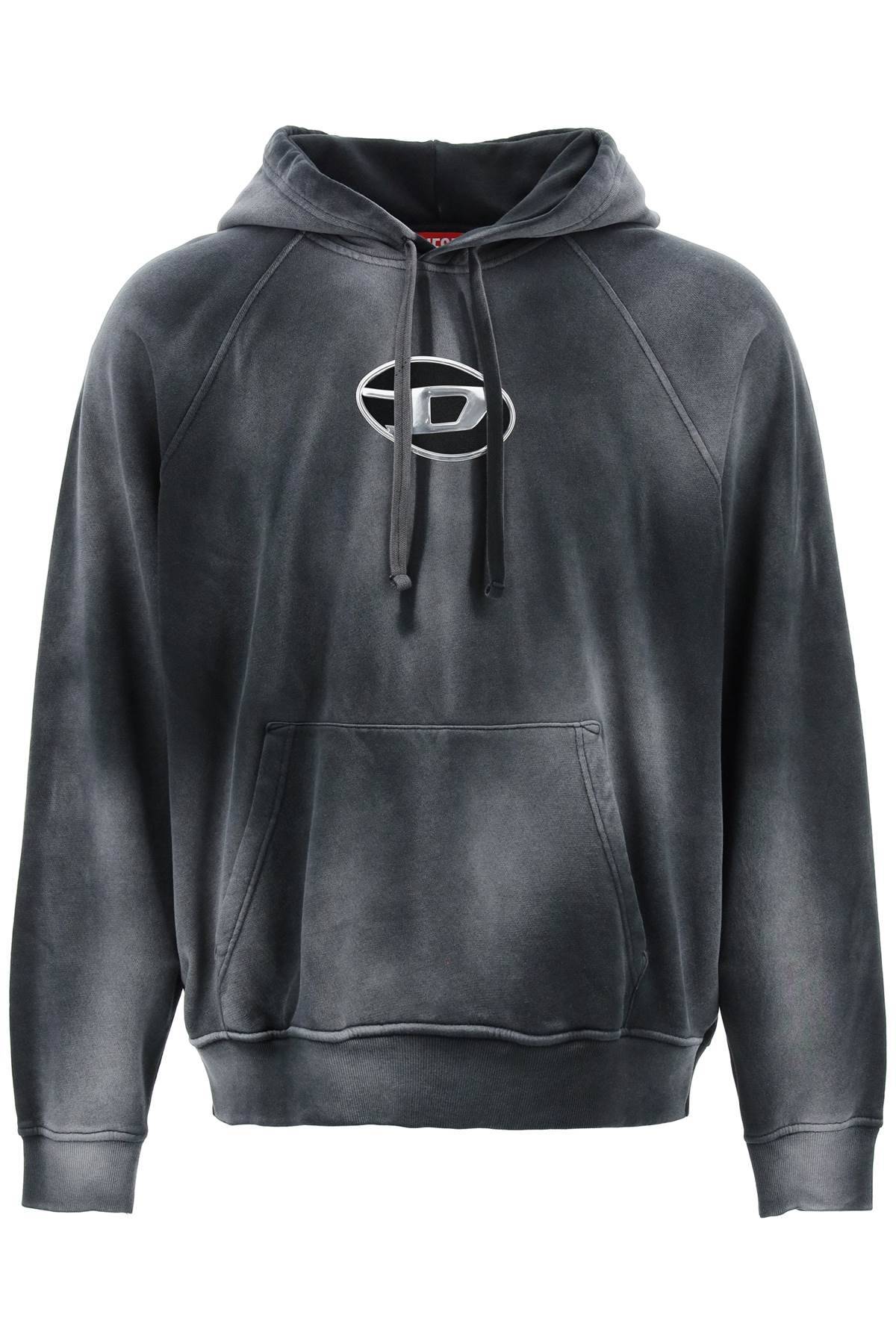 Diesel DIESEL hooded sweatshirt with oval logo and d cut