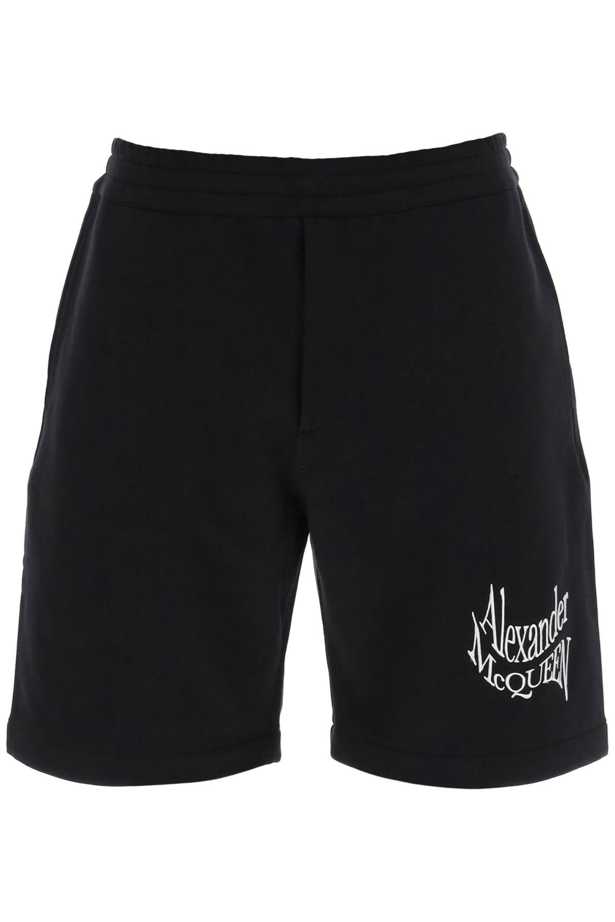 Alexander McQueen ALEXANDER MCQUEEN warped logo sweat shorts