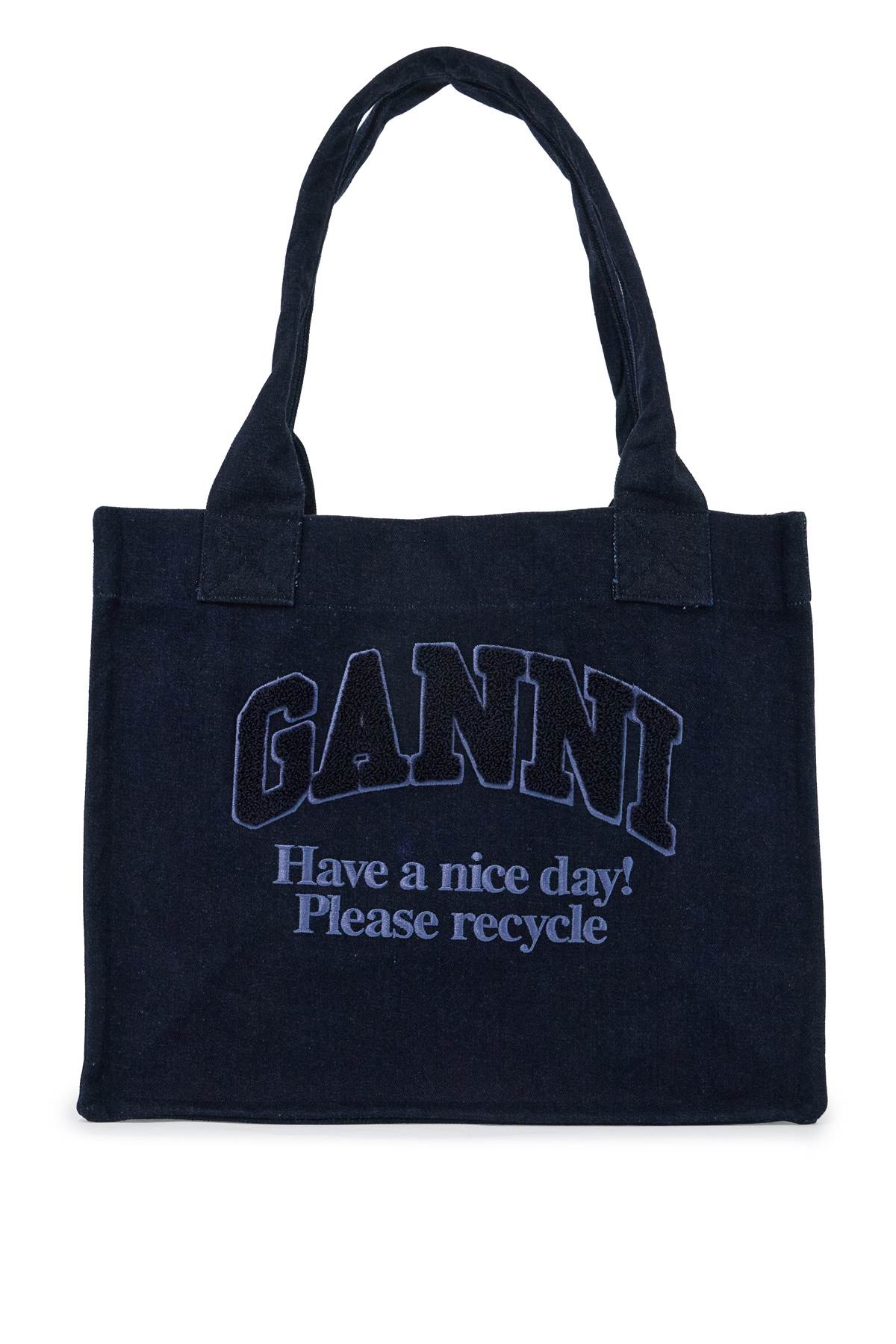 Ganni GANNI large denim easy shopper tote