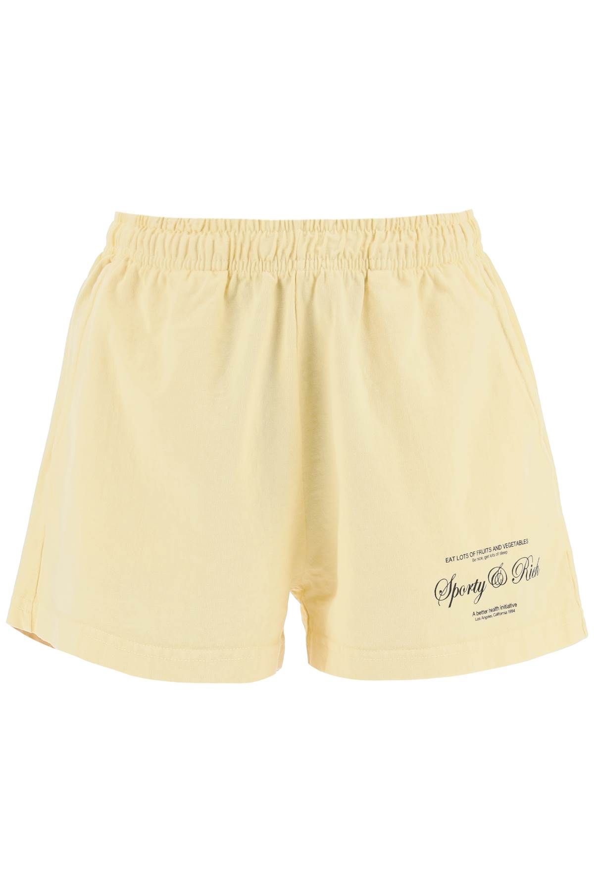  SPORTY RICH 'script logo' disco shorts