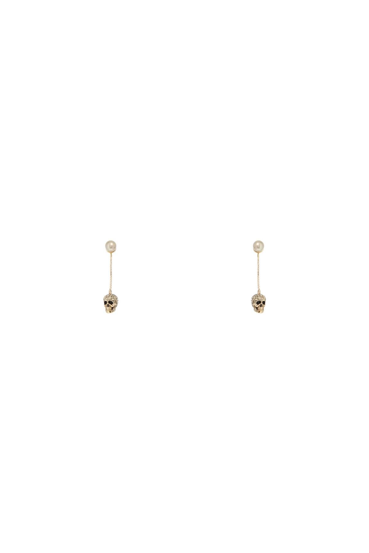 Alexander McQueen ALEXANDER MCQUEEN skull earrings with pavé and chain